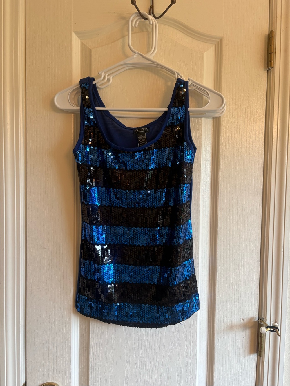 Y2k Blue & Black Sequin Tank Top